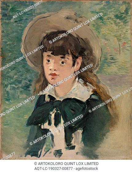 Édouard Manet: Young Girl on a Bench (Fillette sur un banc), Édouard Manet, 1880, Oil on canvas, Overall: 24 1/4 x 19 7/8 in. (61.6 x 50.5 cm)