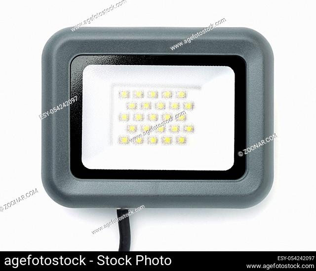 Front view of wall LED flood light isolated on white