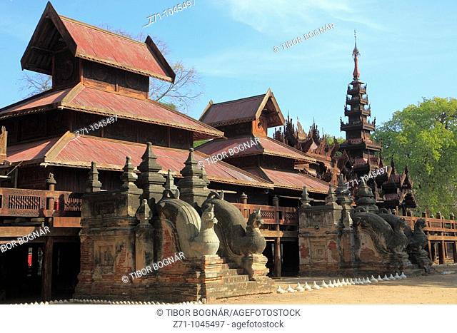Myanmar, Burma, Salay, Youqson Kyaung wooden monastery