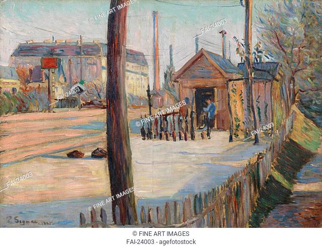Railway junction near Bois-Colombes. Signac, Paul (1863-1935). Oil on canvas. Postimpressionism. 1885. Holland. Van Gogh Museum, Amsterdam. 46, 4x65