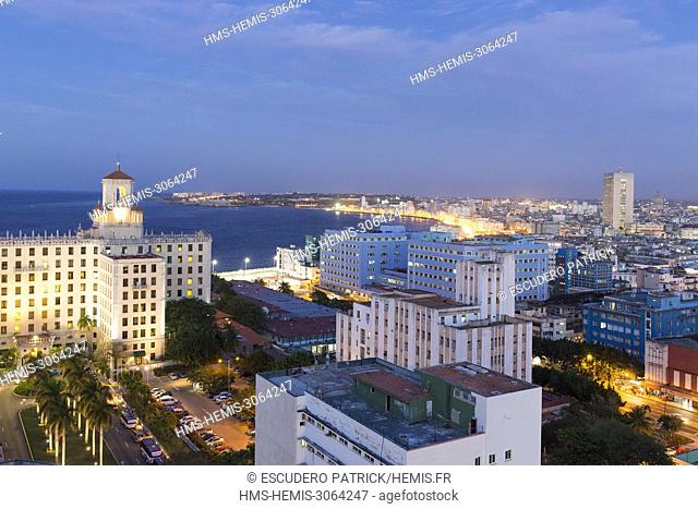 Cuba, Ciudad de la Habana province, Havana, Vedado district, general view over Havana from the Vedado district