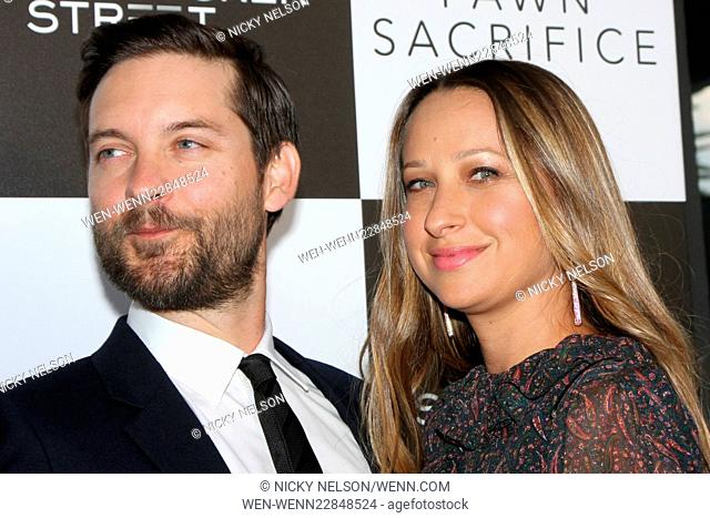 Premiere of 'Pawn Sacrifice' at Harmony Gold Theatre - Arrivals Featuring: Tobey Maguire, Jennifer Meyer Where: Los Angeles, California