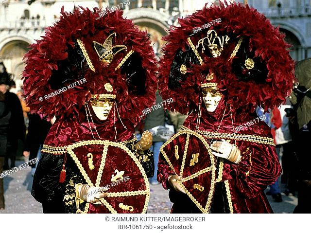 Masks, Piazza San Marco Square, carnival in Venice, Veneto, Italy, Europe
