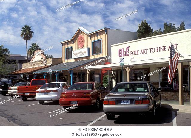 Scottsdale, Arizona, AZ, Shops along Main Street in Old Town Scottsdale in downtown Scottsdale