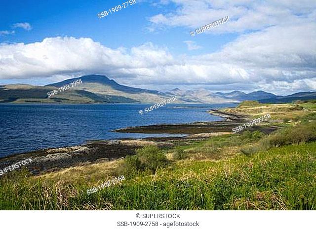Loch Scridain Isle of Mull looking to Ben More Inner Hebrides Argyll and Bute Highlands Scotland UK United Kingdom GB Great Britain British Isles Europe EU