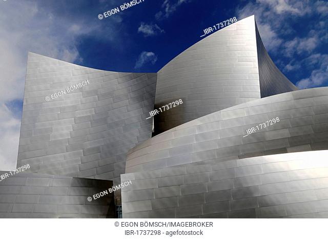 Partial view, Walt Disney Concert Hall, designed by Frank Gehry, Los Angeles, California, USA