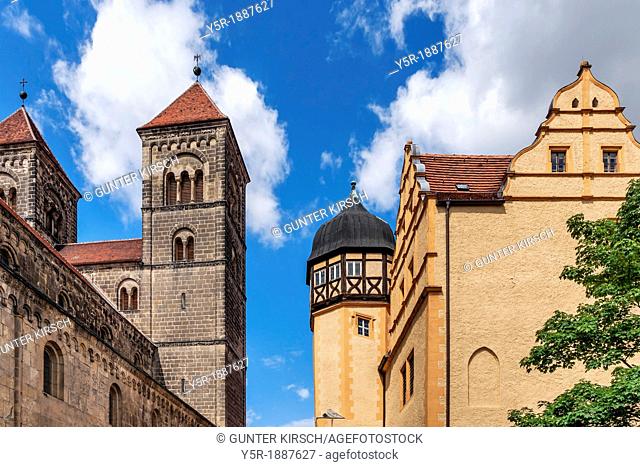 Castle and Collegiate Church of St Servatius on the Schlossberg, Quedlinburg, Saxony-Anhalt, Germany, Europe, No Property Release available!