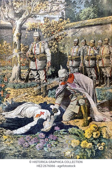 The Execution of Edith Cavell from Petit Journal, pub. November 1915 (colour lithograph)