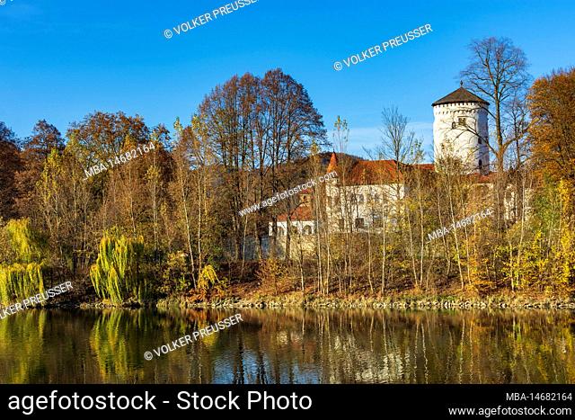 Zilina (Sillein, Silein), Budatin Castle (Budatinsky zamok), river Vah (Waag) in Slovakia