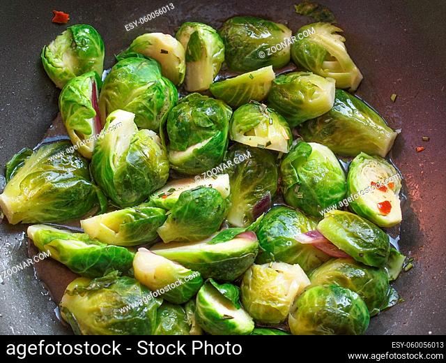 Brussels sprouts cabbage (Brassica oleracea) vegetables vegetarian food