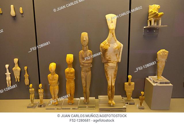 Cycladic statues, National Archaeological Museum, Athens, Greece