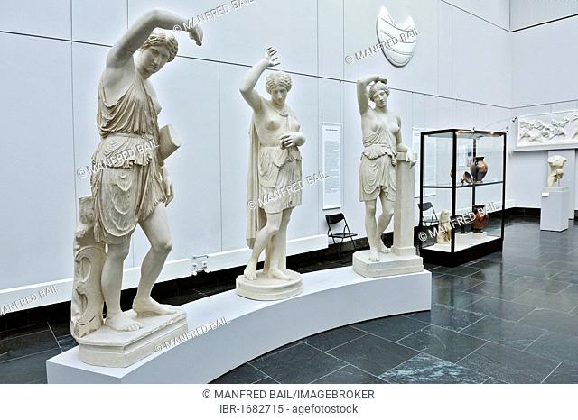 Three Amazons, Roman copies from about 440 B.C.E., Antique collection, Koenigsplatz, Munich, Bavaria, Germany, Europe
