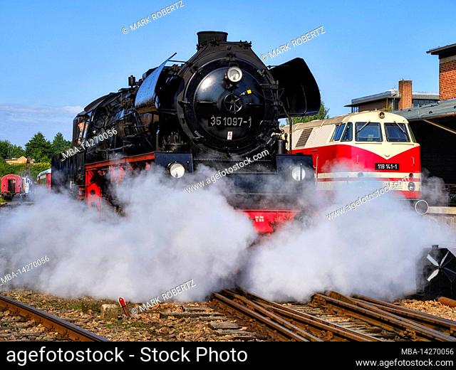 Saxon Railway Museum, venue railroad, railroad, historical railroad, historical locomotive, sight, historical sight, steam locomotive, steam railroad