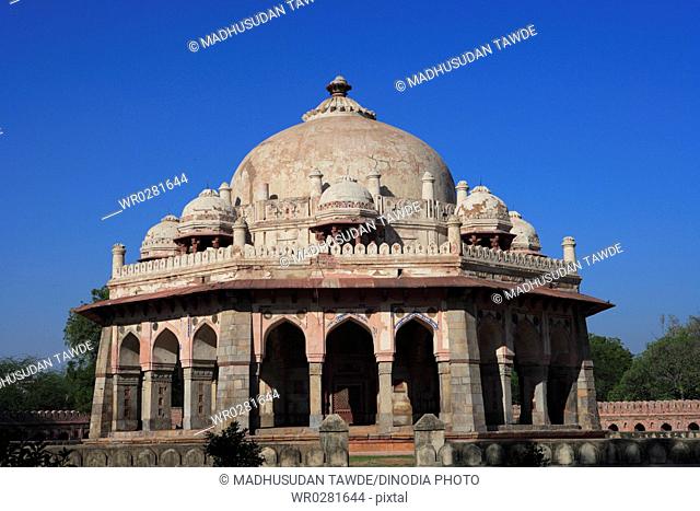 Isa Khans tomb built in 1547 A.D. in Humayuns tomb complex , Delhi , India UNESCO World Heritage Site