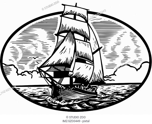 Illustration of a tall ship