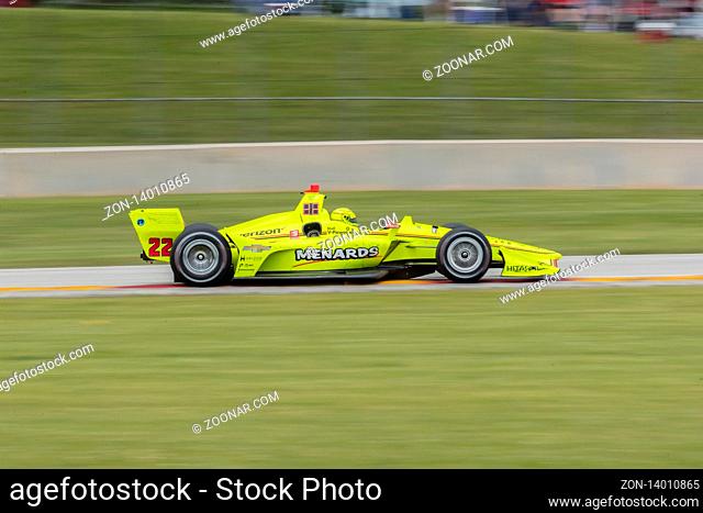 June 23, 2019 - Elkhart Lake, Wisconsin, USA: SIMON PAGENAUD (22) of France races through the turns during the race for the REV Group Grand Prix at Road America...
