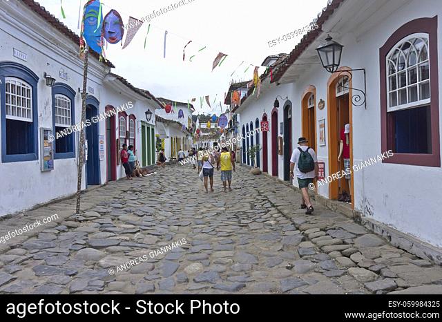Paraty, Old city street view, Brazil, South America