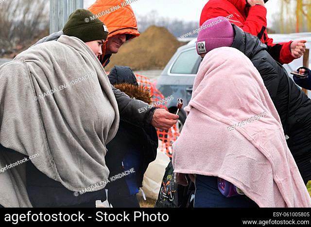 Isaccea, Romania. 02 March, 2022. Refugee Ukrainians comes from Ukraine to Isaccea in Romania after crossing the border