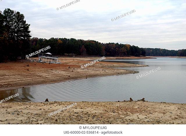 Beached boat house, Lake Sidney Lanier during the worst drought in Georgia history