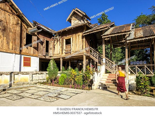 Myanmar (Burma), Shan state, Hsipaw, Maha Nanda Kantha monastery (or Bamboo Buddha monastery)