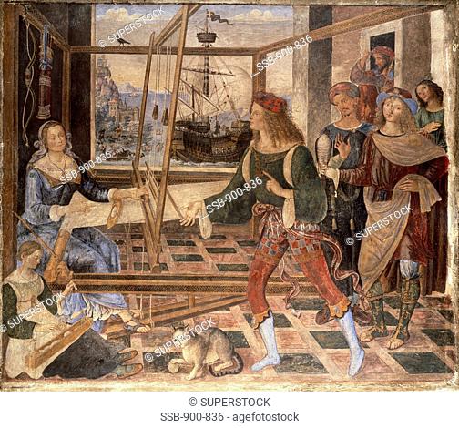 Return of Ulysses to Penelope: From The Odyssey C.1509 Pintoricchio c.1454-1513 Italian Fresco National Gallery, London, England