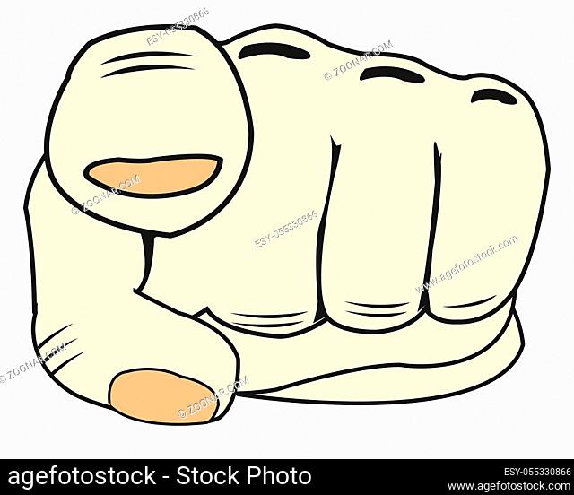 The Hand of the person with index fingers.Vector illustration