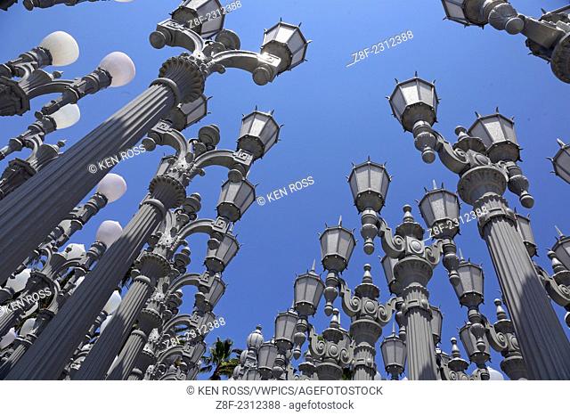 """""Urban Light"" Sculpture, Wilshire Blvd., Los Angeles, California, USA