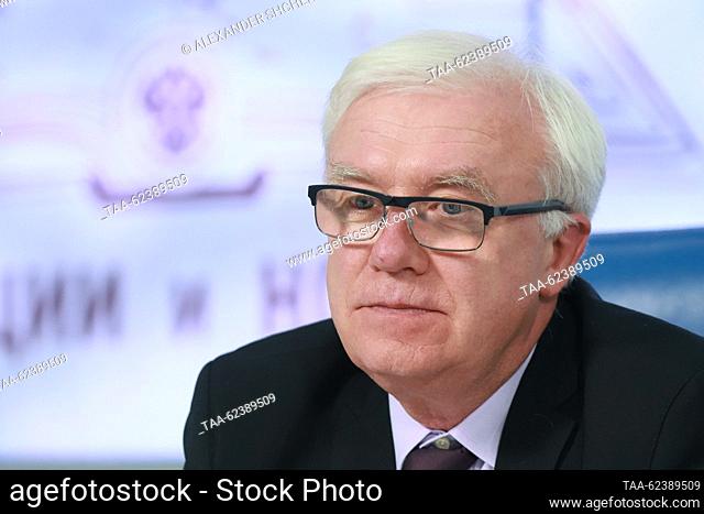 RUSSIA, MOSCOW - SEPTEMBER 20, 2023: State Historical Museum Director Alexei Levykin attends a news conference on events marking the 30th birthday of the...