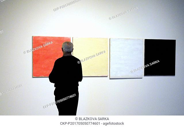 Museum Kampa in Prague opens an exhibition of Czech-born abstract painter Tomas Rajlich in Prague, Czech Republic, May 5, 2017