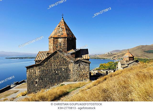 ''Holy Apostles'' church (Surp Arakelots), Sevanavank Monastery on Sevan Peninsula, Lake Sevan, Gegharkunik region, Armenia, Eurasia