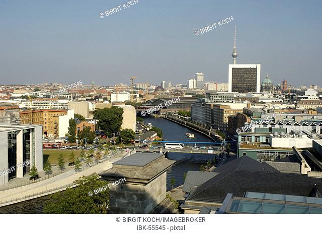 View over Berlin to east from the dome of building Reichstag, Berlin, Germany