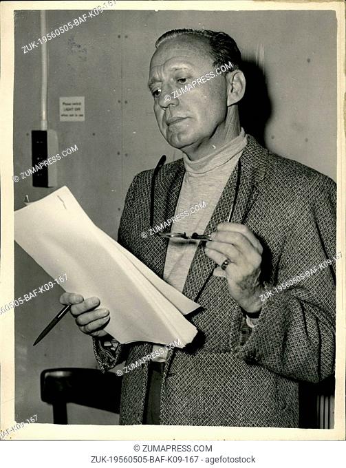 May 05, 1956 - Jack Benny rehearses for B.B.C. television show.. Popular American Comedian Jack Benny was to be seen at white City this afternoon rehearsing for...