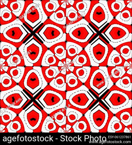 Geometric pattern in white and red