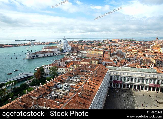 aerial of San Marco square in Venice, Italy