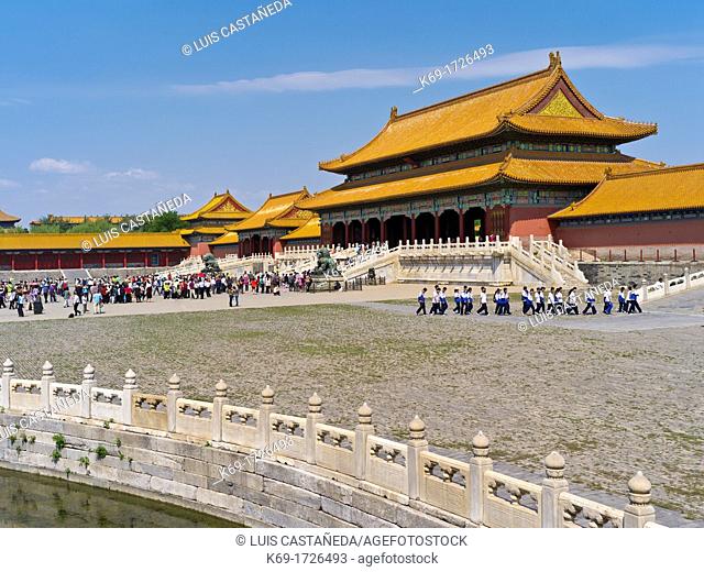 The Forbidden City was the Chinese imperial palace from the Ming Dynasty to the end of the Qing Dynasty  It is located in the middle of Beijing, China