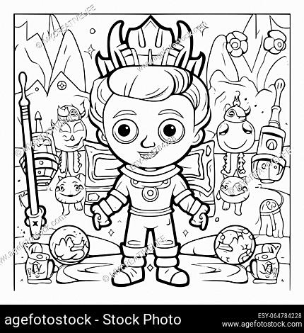 Cartoon Coloring Page Drawing For Kids