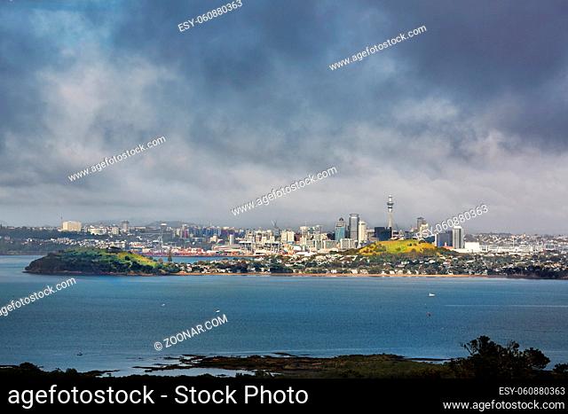 Auckland, New Zealand, viewed from Rangitoto Island
