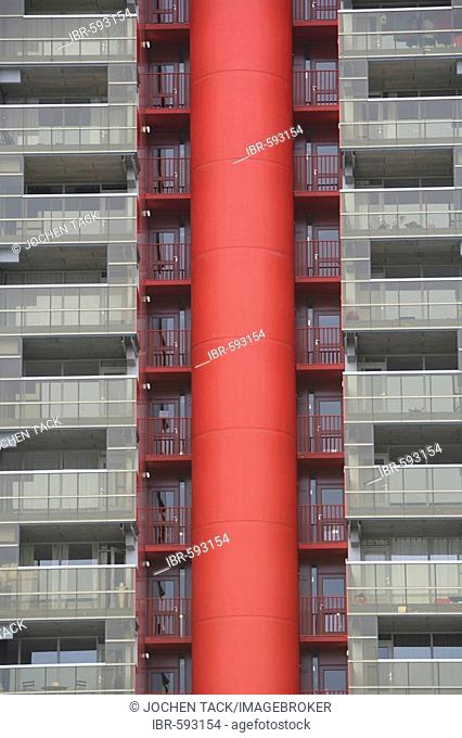 Facade of a modern apartment building, Rotterdam, The Netherlands, Europe