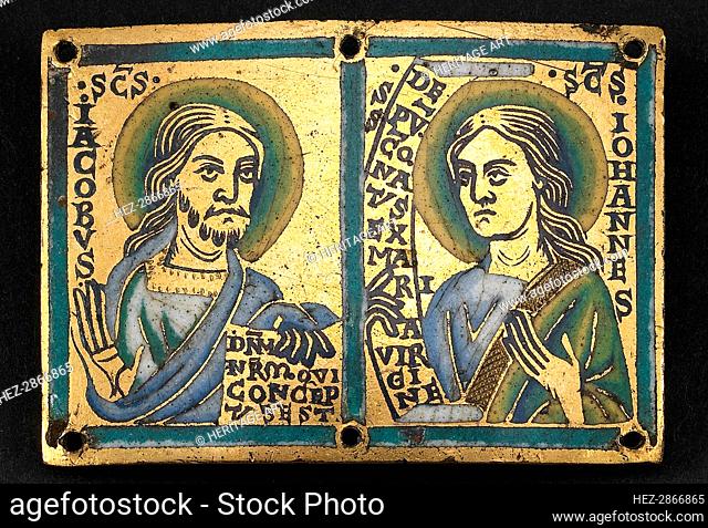 Plaque with Saints James and John the Evangelist, Meuse, 1160/80. Creator: Unknown