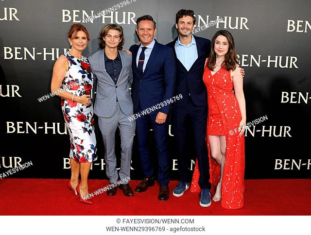 Los Angeles Premiere of 'Ben-Hur' held at the TCL Chinese Theater IMAX - Arrivals Featuring: Roma Downey, Cameron Burnett, James Burnett