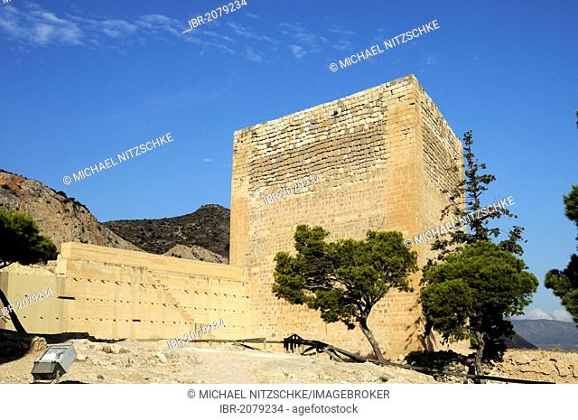 Ruins of La Mola's Castle, fortress from the Moorish era, Novelda, Costa Blanca, Spain, Europe
