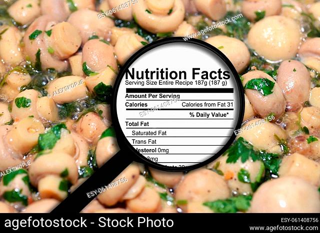 Nutrition facts on mushrooms