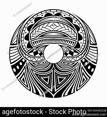Maori circle tattoo shape, tribal tattoo design pattern polynesian mandala  vector, Stock Vector, Vector And Low Budget Royalty Free Image. Pic.  ESY-055492238 | agefotostock