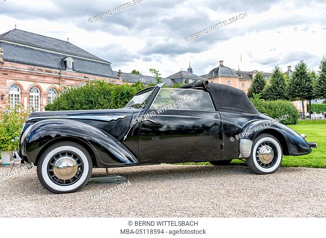 Schwetzingen, Baden-Württemberg, Germany, Rosengart LR 539 Superatraction cabriolet, year of manufacture 1940 at the Classic gala
