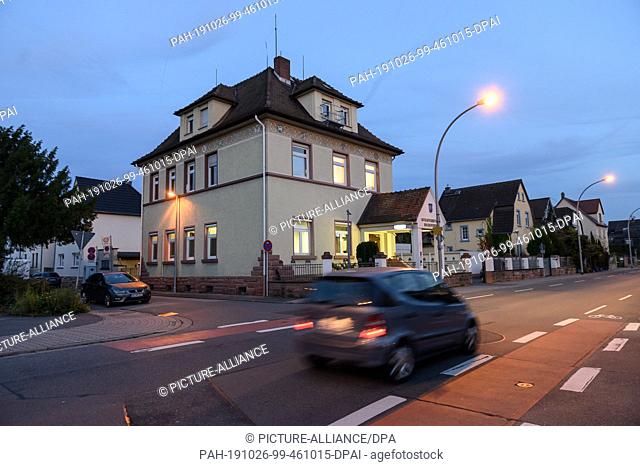 26 October 2019, Hessen, Bischofsheim: There's a car passing the police station. (Zu dpa ""Alcohol disappeared from evidence room - police officers...