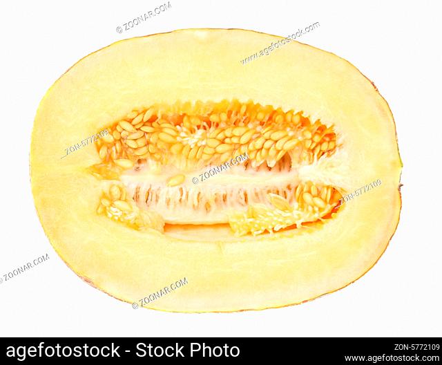 Ripe melon isolated on a white background