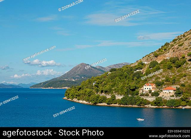 Residential area on coasline of Dubrovnik, Croatia
