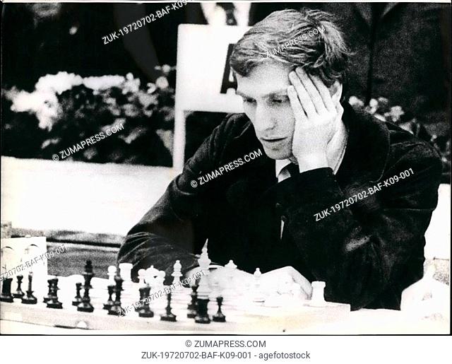Jul. 02, 1972 - July 2nd, 1972: Final Competition For World-Chess Championship Spasski Vs Fischer: This chess competition between Boris Spasski (USSR) and...