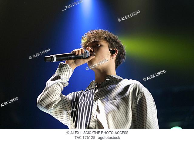 Zach Herron of Why Don’t We performs during the Y100 Jingle Ball at the BB&T Center on December 22, 2019 in Sunrise, Florida
