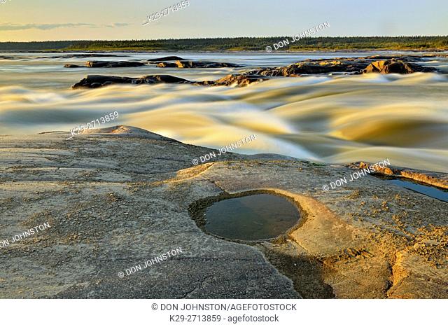 Slave River shoreline near the Rapids of the Drowned, Fort Smith, Northwest Territories, Canada